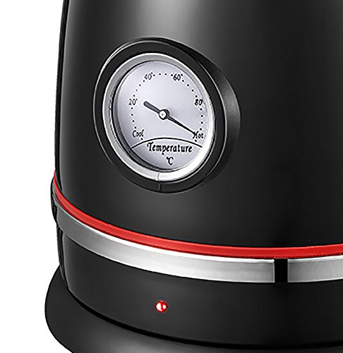 PowCube Stainless Steel 1.7L Electric Water Kettle with Temperature Display and 360 Degree Rotational Base
