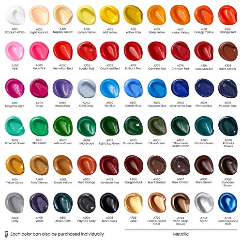 Arteza Iridescent Acrylic Paint Set of 10 and Acrylic Paint Set of 60