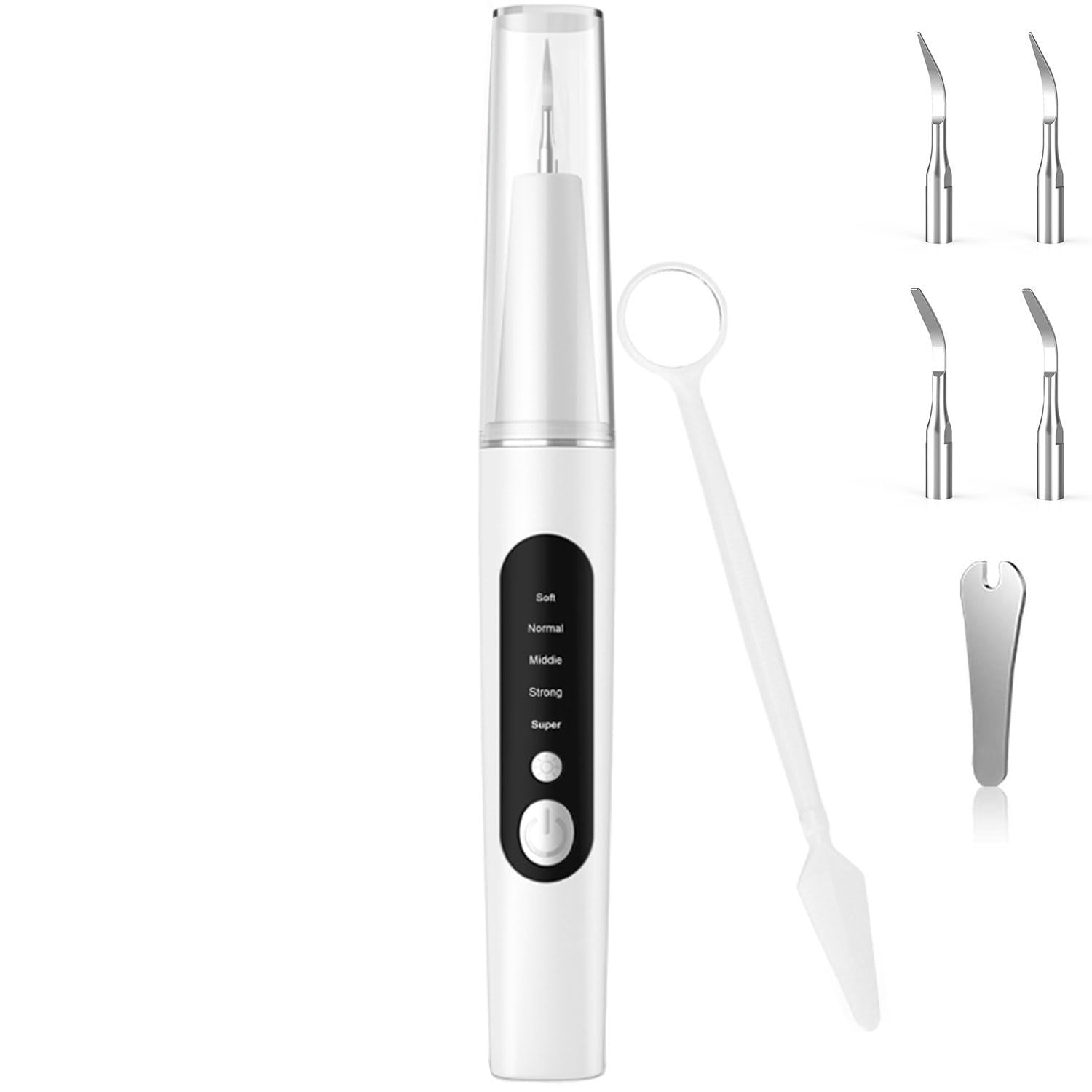 UJHOSLD 超音波歯クリーナー 口腔洗浄器 USB 充電式 超音波振動 家庭用携帯用歯清潔器 5モード調節可能 内蔵LED照明 クリーニングキット IPX6防水 携帯便利商品画像