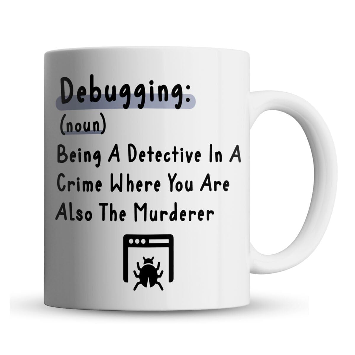 Inky Penguin - Debugging, Funny Definition - Programmer, Coder, Developer Gift Mug, Ceramic, 11fl. oz.