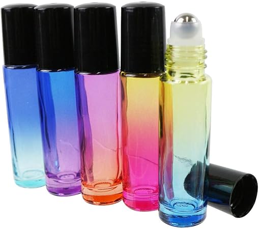 Amazon 5本セット 10ml ロールオンボトル グラデーションカラー 香水 アロマ オイル 保存 持ち運びに Zhi Jin アロマ 保存容器 Amazon 5本セット 10ml ロールオンボトル グラデーションカラー 香水 アロマ オイル 保存 持ち運びに Zhi Jin アロマ 保存容器