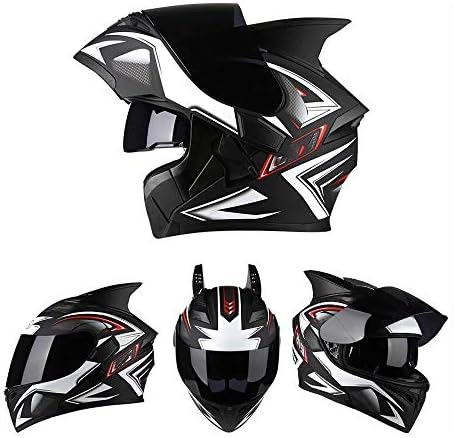 Full Face Motorcycle Helmet, DOT/ECE Certification Men and Women Motorcycle Summer Full Helmet Bluetooth Motorcycle Electric Flip Up Helmet Integral Helmet Motorcycle Helmet