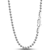 Dankadi Fashion 100% 925 Sterling Silver Necklace Men & Women 2.3MM 18 "20" 22 "24" 26 "28" Solid Silver Bead Chain Pendant Link Jewelry Gift