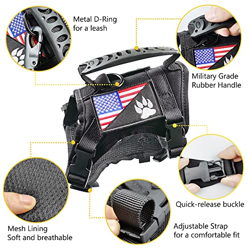 Tactical Cat Harness for Walking Escape Proof, Adjustable Military K9