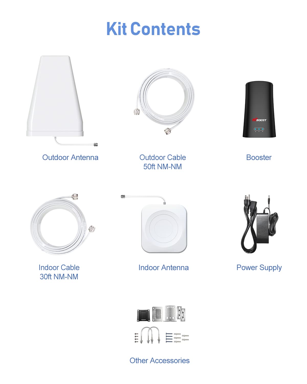 Cell Phone Booster for Home, Up to 3000 sq ft, All US Carriers - Verizon, AT&T, T-Mobile, Sprint & More, Cell Signal Booster Boosts 5G/4G LTE Band 12/17/ 13/5/ 25/2/ 4, FCC Approved