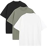 Mens Oversized T-Shirts Fashion Loose Fit Crewneck Tshirt Streetwear Heavyweight Short Sleeve Tee Shirt Gym Workout Tops