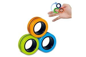 SYAYVO 3Pcs Magnetic Rings Fidget Toy Set - Magnetic Fidget Rings for Boys Magnetic Rings for Anxiety Relief Items Magnetic Rings for Women - Magnetic Spinner Toy Fidget Rings for Anxiety for Women