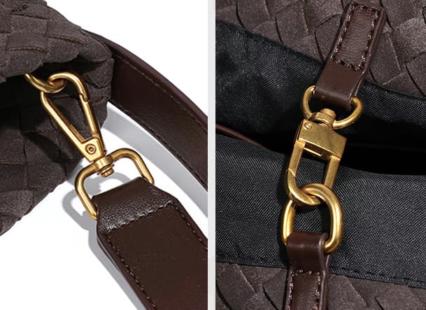 Woven Suede Shoulder Bag for Women Suede Hobo Bag Tote Elegant Handbag Satchel for Work Travel