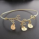 Family Tree Jewelry, Branch with Stamped Initials, Personalized Gift Bracelet for Mom, Grandma, Wife