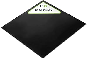 MATNIKS Neoprene Rubber Sheet, Heavy Duty, High Grade 60A, Black, 12x12-Inch by 1/16" (+/- 5%) for Plumbing, Gaskets DIY Material, Supports, Leveling, Sealing, Bumpers, Protection, Flooring