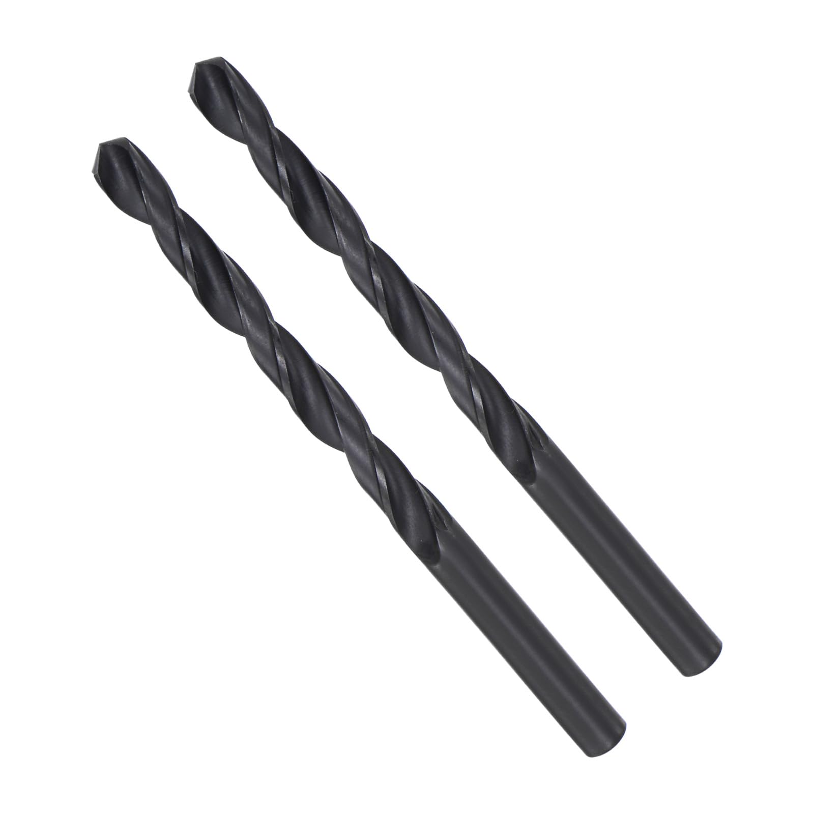 CoCud Twist Drill Bits, 6.5mm Cutting Diameter 0.26" Shank, High-Speed Steel Black Oxide Coating Jobber Bit Set (Applications: for Metal Wood Plastic), 2-Pieces