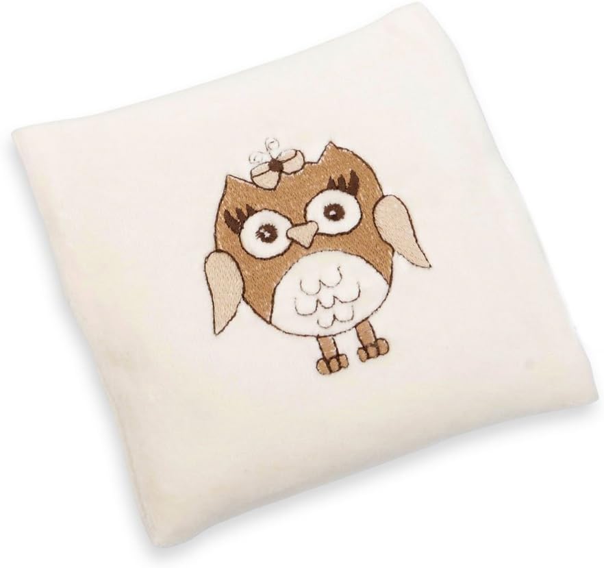 Grünspecht 13-V1 Organic Linseed Cushion - Naturally Pure for Babies Approx 13 x 13 cm, Owl, Mittel