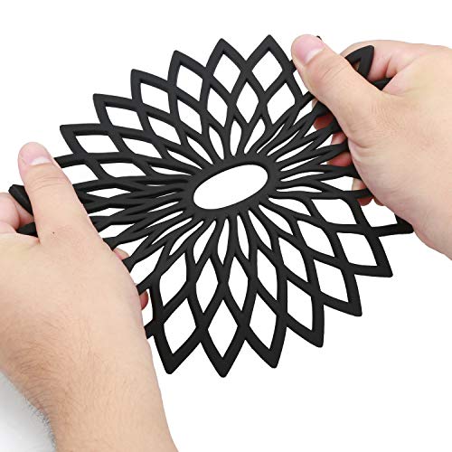 Multifunctional Silicone Trivets for Hot Dishes and Table, Flexible Carved Kitchen Trivets Mats