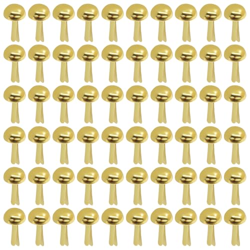 Verkelly 700 Pcs Gold Brass Paper Fasteners - Round Head Paper Brads for DIY Art and School Projects (0.3 x 0.47 Inch) - Perfect for Crafting and Scrapbooking Supplies