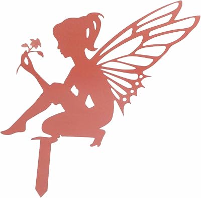Zerodis Metal Fairy Silhouette Garden Stakes - Weatherproof Iron Decor
