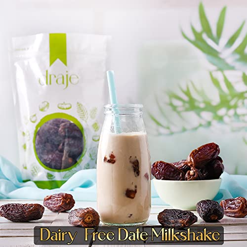 Large Hydrated Pitted Dates, Unsweetened Dried Dates Fruit, 1 Pound in