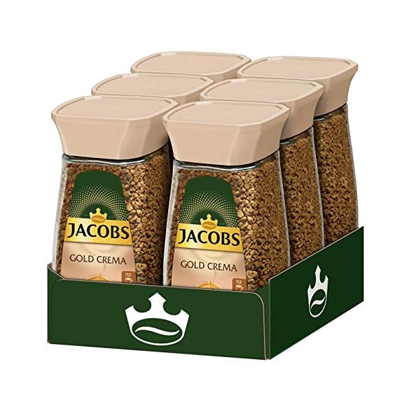 Jacobs löslicher Kaffee Gold Crema, 6 x 200 g Instant Kaffee