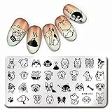 Born Pretty Nail Art Stamp Template Cute Dog Design Rectangle Image Plate Harunouta L016