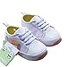 Kuner Baby Girls White Canvas Rubber Sole Sweet Sneaker Outdoor First Walkers Shoes