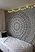 RAJRANG Indian Mandala Tapestry Wall Hanging Black and White Elephant Hippy Tapestries Twin Hippie Beach Throw College Dorm Decor Bohemian Boho Bedsheet - 84x54 Inches