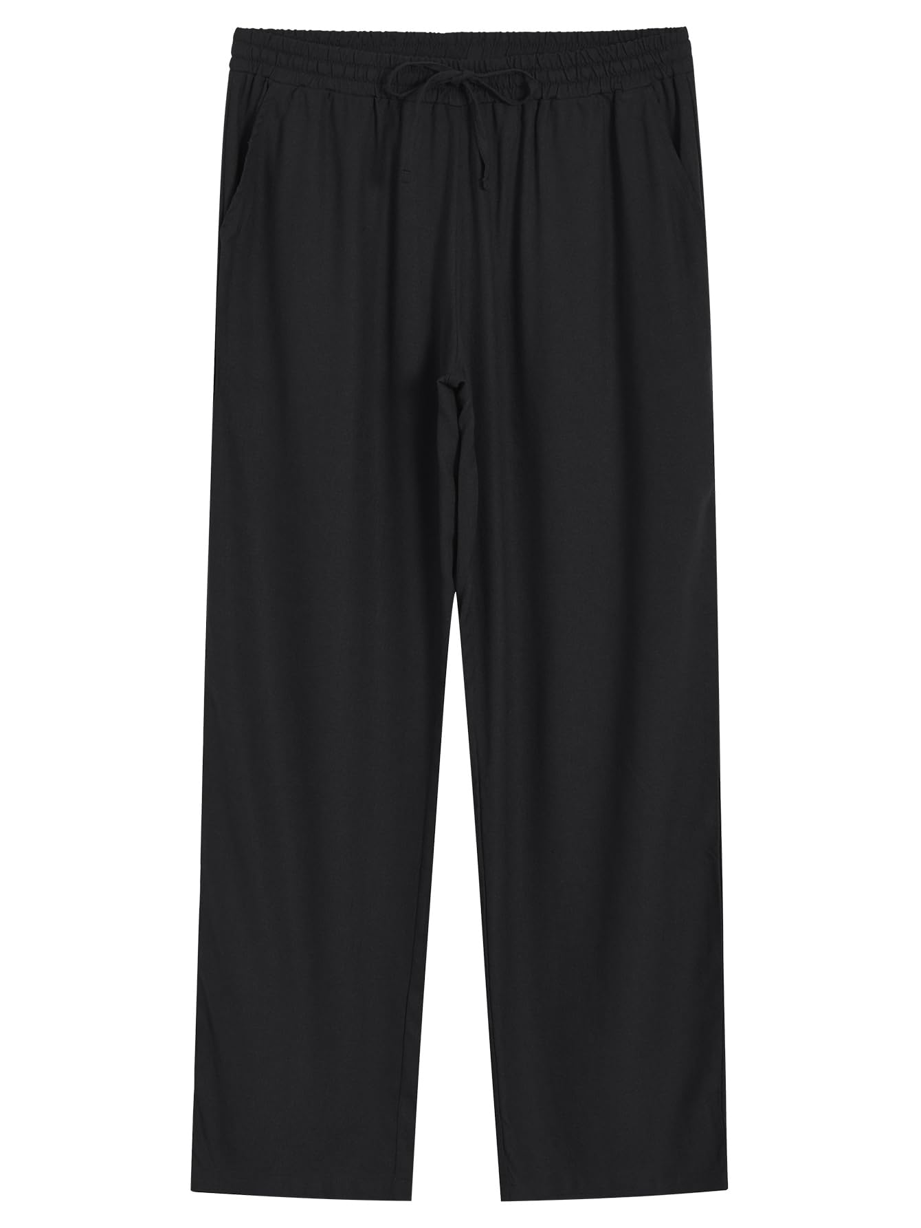 Photo 1 of Weintee Women's Tall Linen Pants Long 34 Inch Inseam Wide Leg XL Black