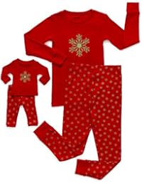Kids & Toddler Pajamas Matching Doll & Girls Pajamas 100% Cotton Christmas Pjs Set (2-14 Years) Fits American Girl