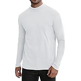 UNQPJUS Men's Mock Turtleneck Shirt Long Sleeve Slim Fit Thermal Undershirt Stretch Base Layer