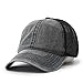 Vintage Washed Cotton Soft Mesh Adjustable Baseball Cap (Charcoal/Charcoal/Black)
