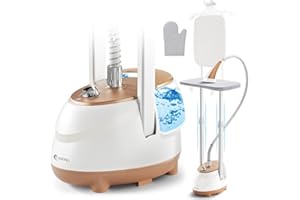 HAPAIS Steamer for Clothes,1800W Standing Garment Steamer with Adjustable Double Rod,Flat and Hanging Ironing,Clothes Steamers with 10 Ironing Modes,30s Fast Heat-up