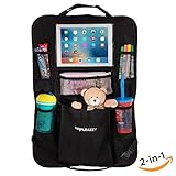 Car Organizer for Kids - Universal Baby Backseat Toy Organizer - Kick Mat Black