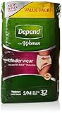 Depend FIT-FLEX Incontinence Underwear for Women, Maximum Absorbency, S/M, Tan (Packaging may vary)