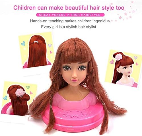 定期入れの Rebuku メイクアップセット メイクアップおもちゃセット メイクアップ人形 ヘアメイクアップアーティストごっこ遊びプレイハウス教育玩具 組紐練習女の子向けメイクアップ 練習ヘアスタイル練習クリスマス 新年 髪飾り付き誕生日プレゼントje693 30 4 18 7