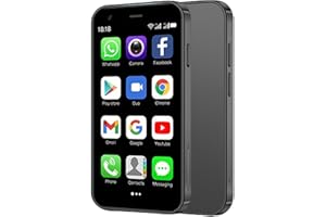 CostMvp Mini Phone Unlocked 3.0" Compact Smartphone Android 9 Quad-Core Dual SIM Face ID 2GB+16GB (Up to 128GB SD) 3G 5MP+5MP Dual Cameras (Black) - 1