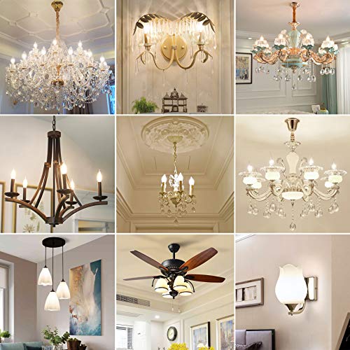 Sailstar Dimmable LED Candelabra Bulbs,40W Equivalent,4000K Daylight White,4 Watt Chandelier Light Bulb,LED Edison Bulb,E12 Base Filament Flame Tip,500 Lumen,6 Pack