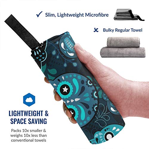 Microfibre-towel-lightweight-travel-beach-towel-Extra-large-quick-drying-camping-towel-Premium-gym-towels-for-swimming-yoga-Highly-absorbent-fast-dry-Sugar-Skull-2