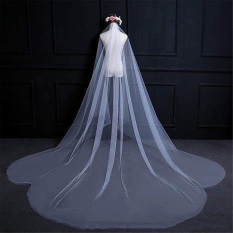 Amazon Com Fmezy 1tierbridal Veil Long Chapel Cathedral Veil