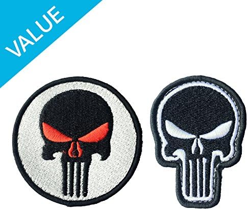 NextZeus Punisher Value Set - Military Velcro Patches for Jackets, Tactical Backpack, Cap, Vest etc.