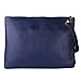 Aladin Oversized Clutch Bag Purse, Womens Large leather Evening Wristlet Handbag (Dark Blue)