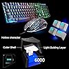 UK Layout Gaming Keyboard and Mouse Sets Rainbow Backlit Ergonomic Usb Gaming Keyboard + 2400DPI 6 Buttons Optical…