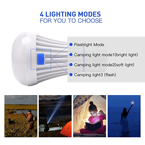 image for PACEARTH Camping Tent Light Bulb Lantern Flashlight 6LED 3W 4 Modes Ca