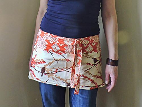 Half Apron + Server Apron + Waitress Apron + Orange and Brown Apron + Handmade Apron + Simply Josephine + Free Shipping
