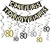 80th BIRTHDAY PARTY DECORATIONS KIT - Cheers to 80 Years Banner, Sparkling Celebration 80 Hanging Swirls, Perfect 80 Years Old Party Supplies 80th Anniversary Decorations (Bnner set)