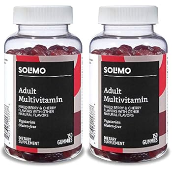 Amazon Brand Solimo Adult Multivitamin 300 Gummies 150 Day Supply 150 Count Pack Of 2