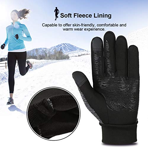 VBG VBIGER Winter Gloves Touch Screen Driving Gloves Anti-slip Cycling Gloves Warm Fleece Gloves for Men Women (Small, Black/Grey) - Thumbnail 3