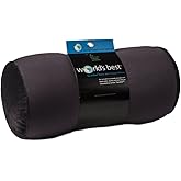Wolf Essentials Microbead Bolster Tube Travel Pillow - Compact Neck Roll Pillow for Airplane, Car, or Home - Soft Lumbar Support Pillow – Charcoal