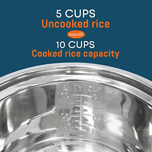 Elite Gourmet ERC2010 Electric Rice Cooker with Stainless Steel Inner