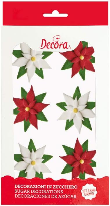 Immagini Di Natale Stelle.Decora 0500352 Cf 6 Stelle Di Natale In Zucchero Amazon It Alimentari E Cura Della Casa