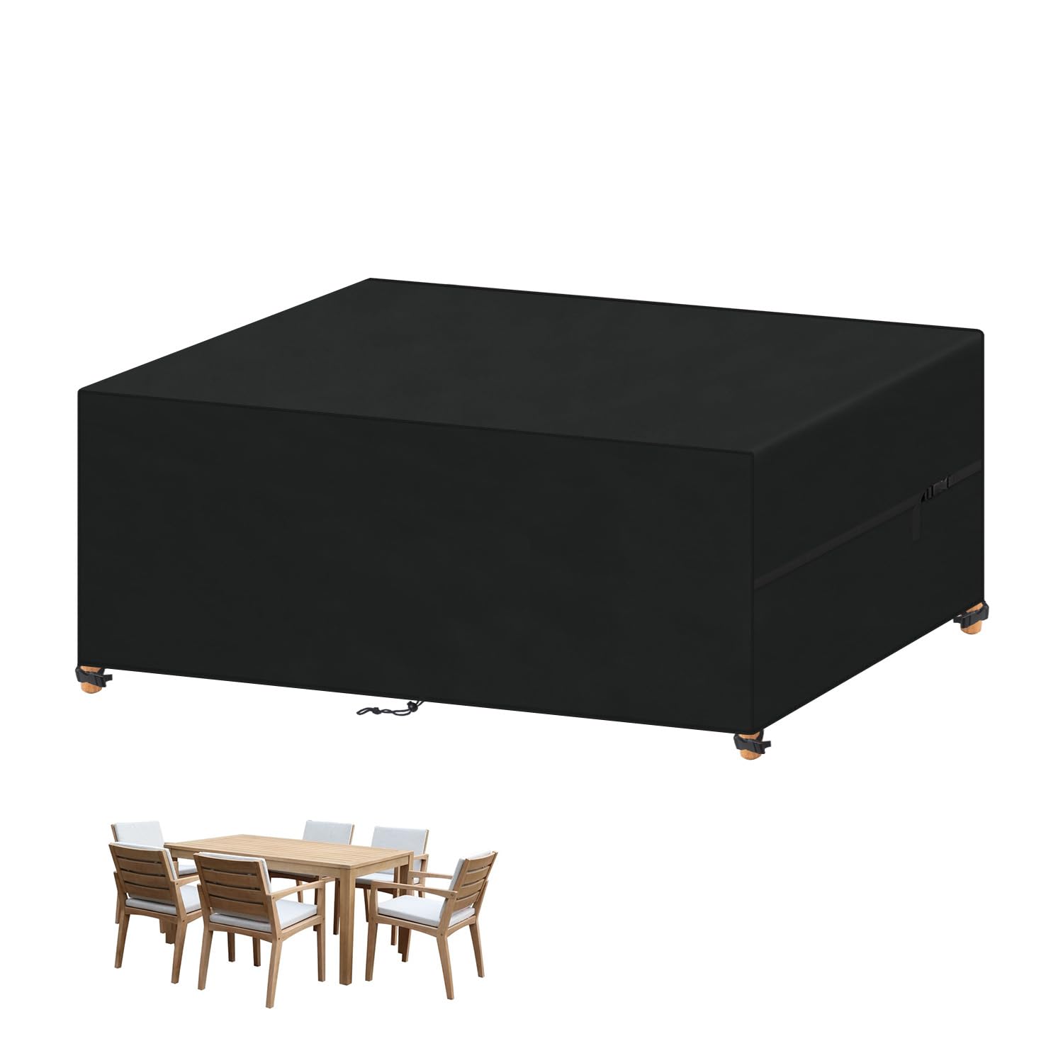 VANSHEIM Garden Furniture Covers Waterproof Outdoor Furniture Covers for Outside Table Cover for Garden Furniture Cover Outdoor Furniture Set Covers Anti-UV 420D Oxford Fabric 180x100x75cm