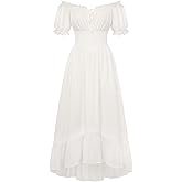 Scarlet Darkness Women Renaissance Dress Puff Sleeve Off Shoulder Fairy Milkmaid Dress