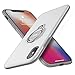 ICONFLANG iPhone X Case, iPhone 10 Case, Ring Kickstand case 360 Degree Rotating Ring Drop Protection Shock Absorption case [Compatible with Magnetic Car Mount case] for iPhone X (2018) - White-Grey